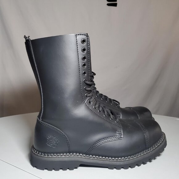 Grinders Herald Black Boots 14 Eye Formal Leather Military Uniform EU44 - Picture 2 of 16